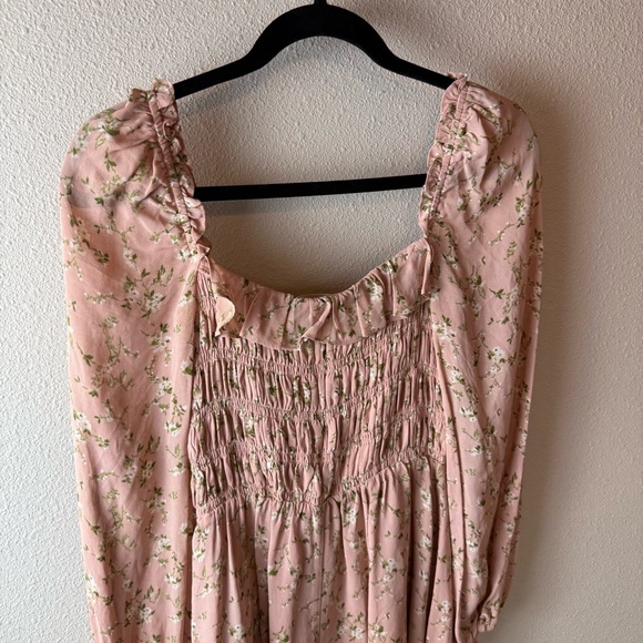 Reformation Morris Mini Dress Melody Blush Pink Long Sleeve Smock Floral Women 2 - Picture 15 of 16